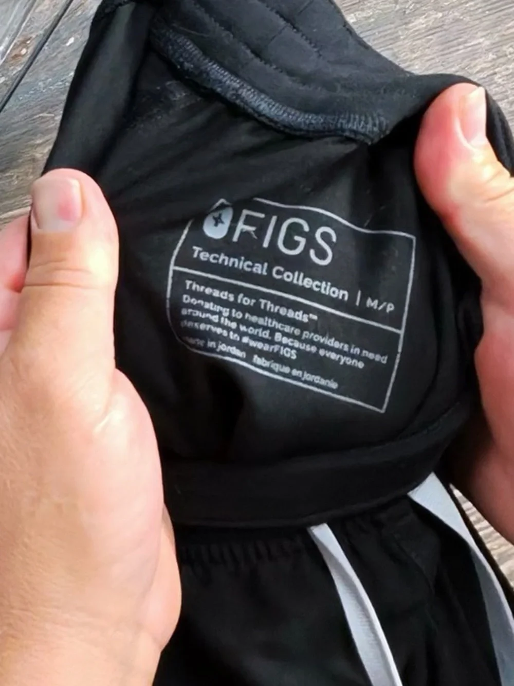 Figs Black Track Joggers Scrubs with Drawstring